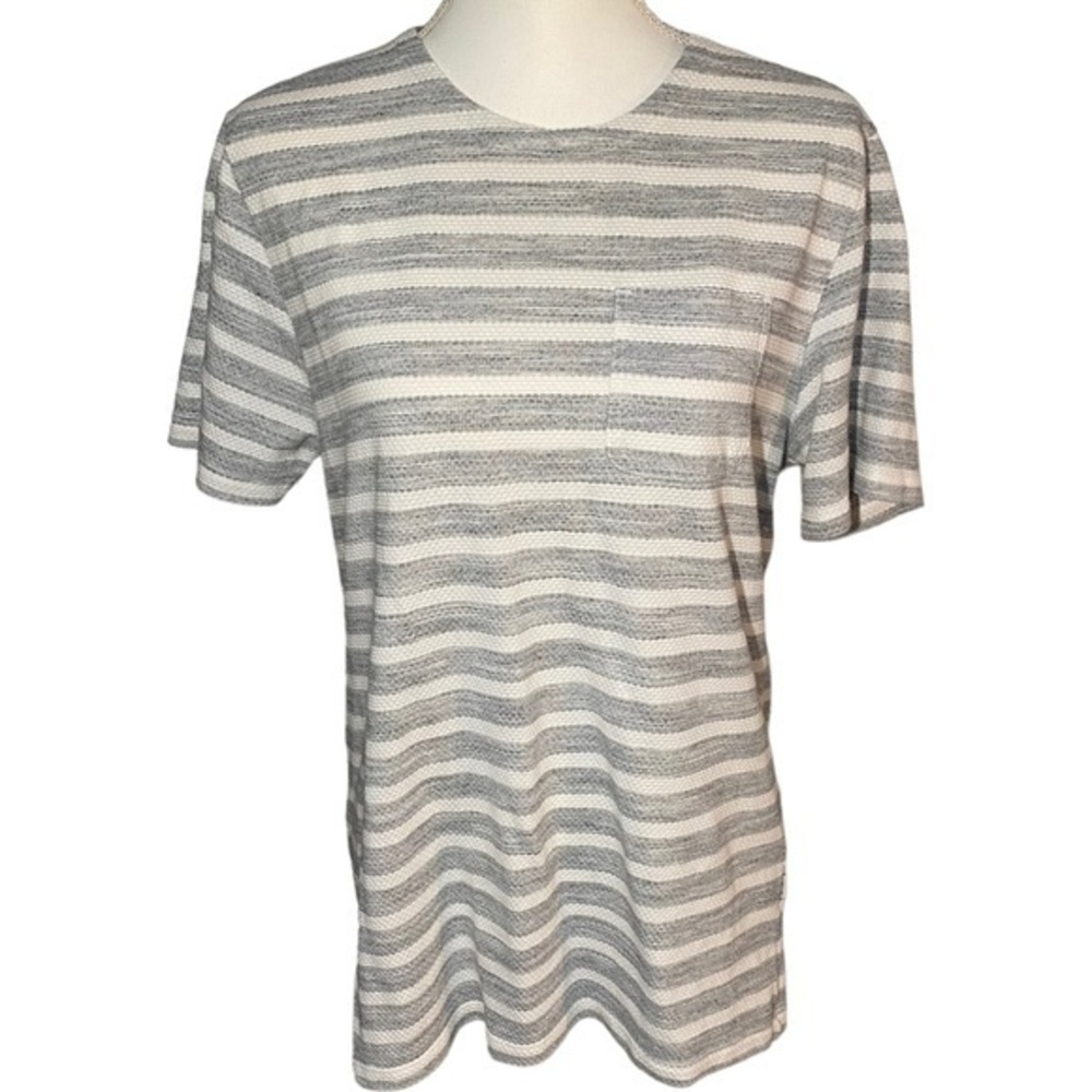 Anti Blue Women’s‎ Large Striped Pocket Tunic Short Sleeve Crew Neck